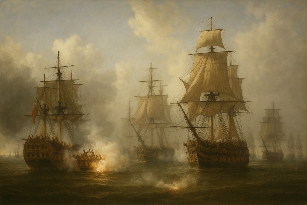 Historische Segelschiffe in ruhiger See – Sinnbild für die Fahrt durch die Steuersee